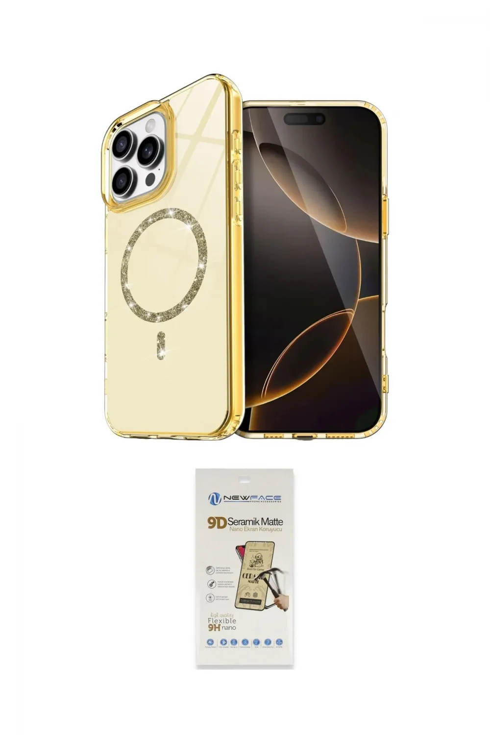 ieg™ iPhone 14 Pro Max Kılıf Kıvılcım Form Prime - Siyah Mat Seramik Nano Ekran Koruyucu