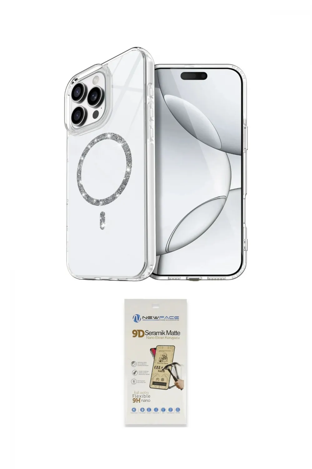 ieg™ iPhone 14 Pro Max Kılıf Kıvılcım Form Prime - Siyah Mat Seramik Nano Ekran Koruyucu