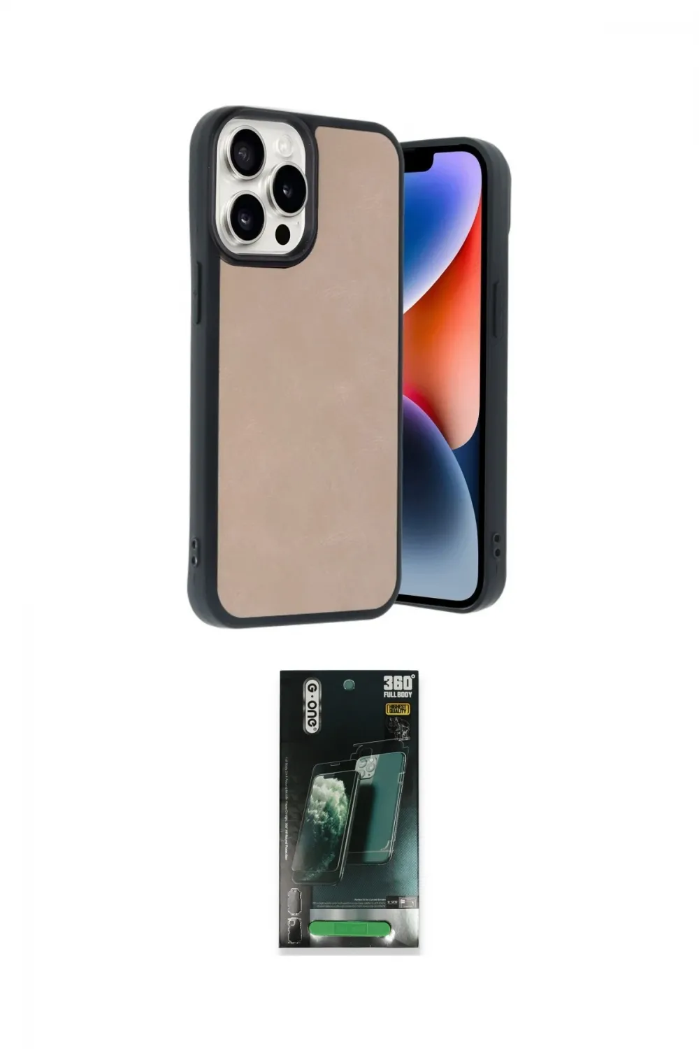 ieg™ iPhone 14 Pro Max Kılıf Kıvılcım Işık Serisi - Şeffaf 360 Full Body Arka Koruyucu