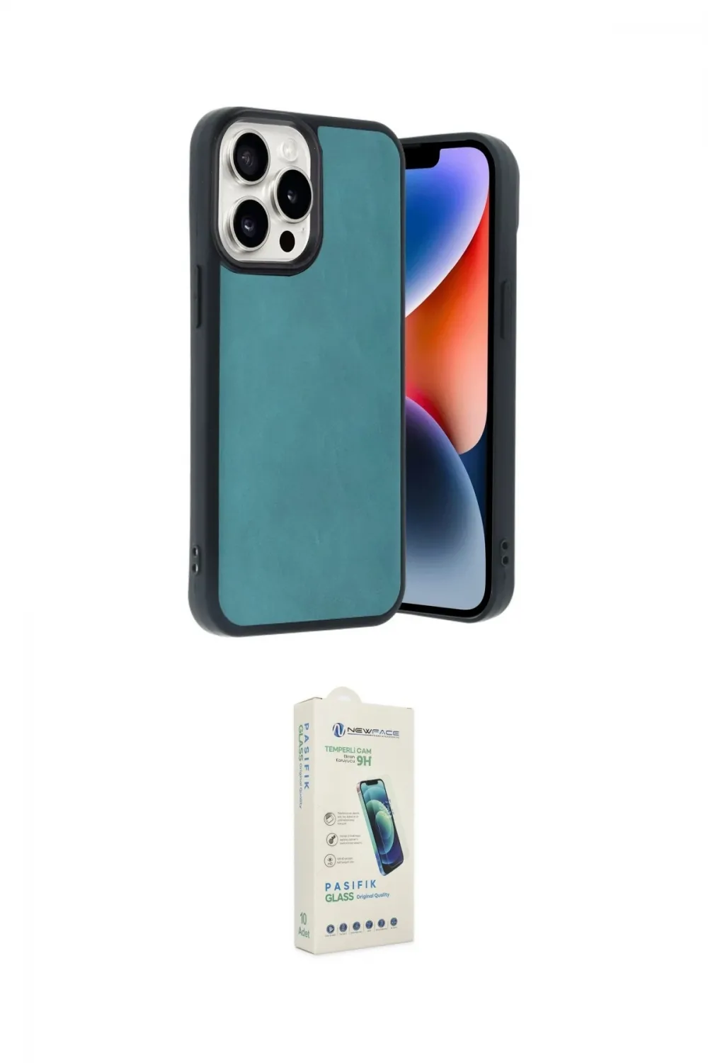 ieg™ iPhone 14 Pro Max Kılıf Kıvılcım Işık Serisi - Şeffaf Pasifik Cam Ekran Koruyucu