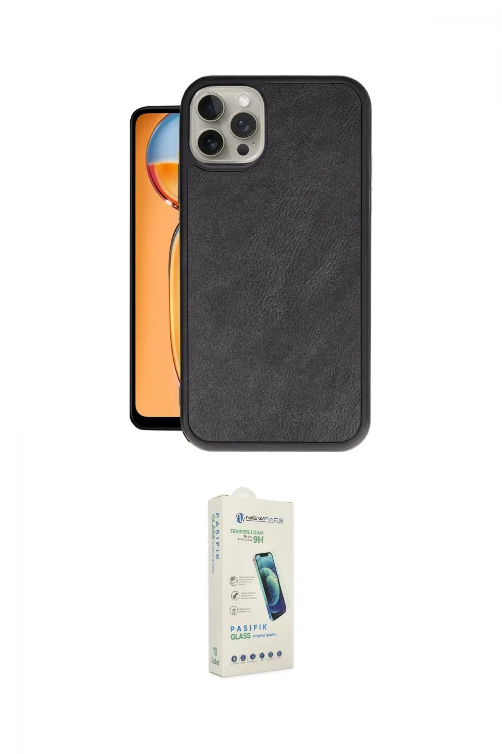 ieg™ iPhone 14 Pro Max Kılıf Kıvılcım Işık Serisi - Şeffaf Pasifik Cam Ekran Koruyucu