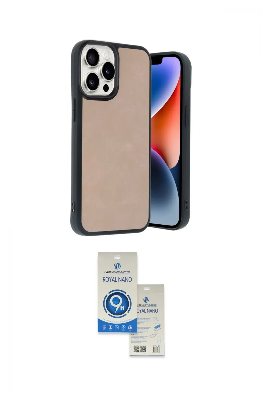 ieg™ iPhone 14 Pro Max Kılıf Kıvılcım Işık Serisi - Şeffaf Royal Nano Ekran Koruyucu