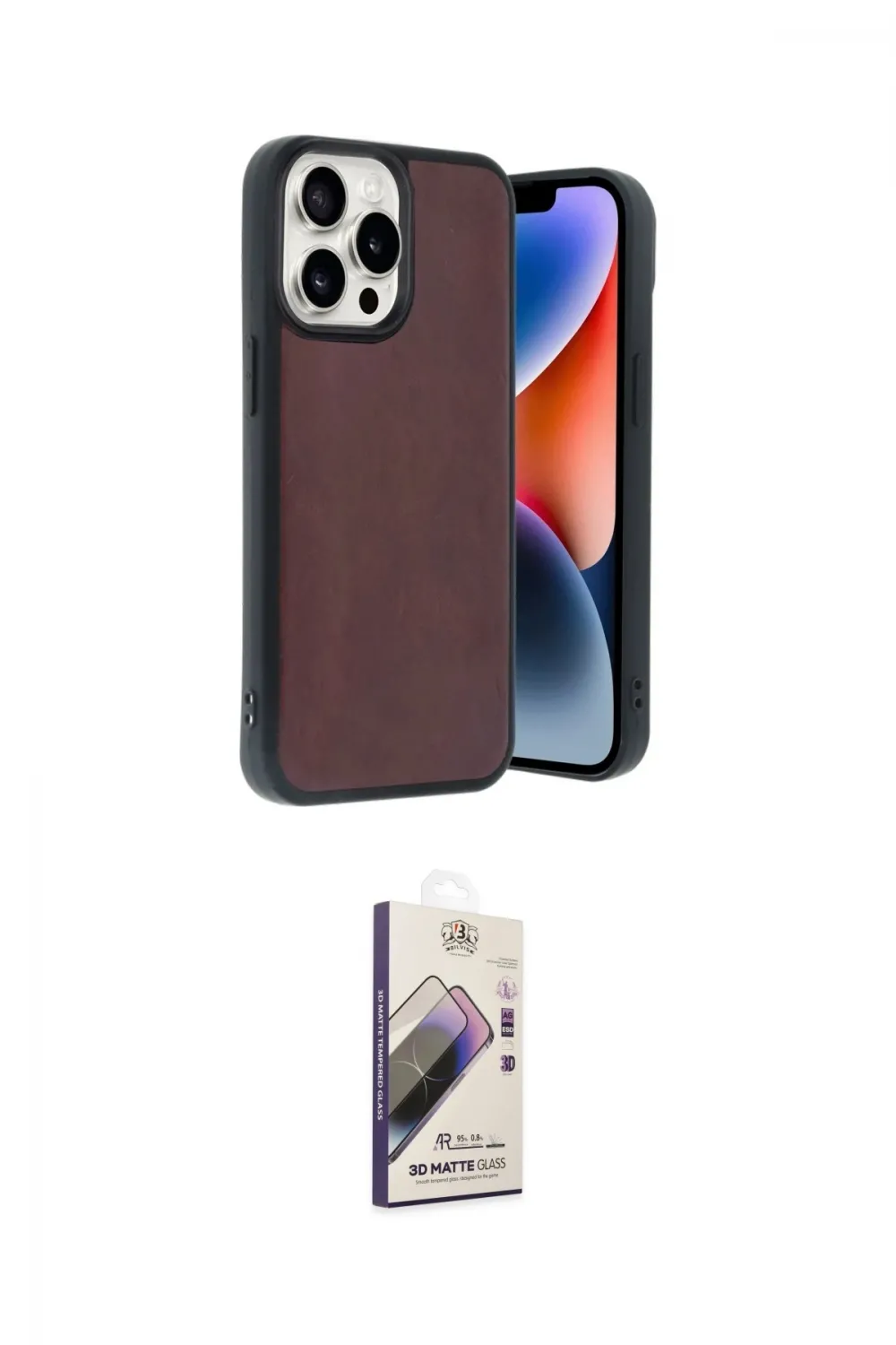 ieg™ iPhone 14 Pro Max Kılıf Kıvılcım Işık Serisi - Siyah Bilvis 3D Mat Cam Ekran Koruyucu