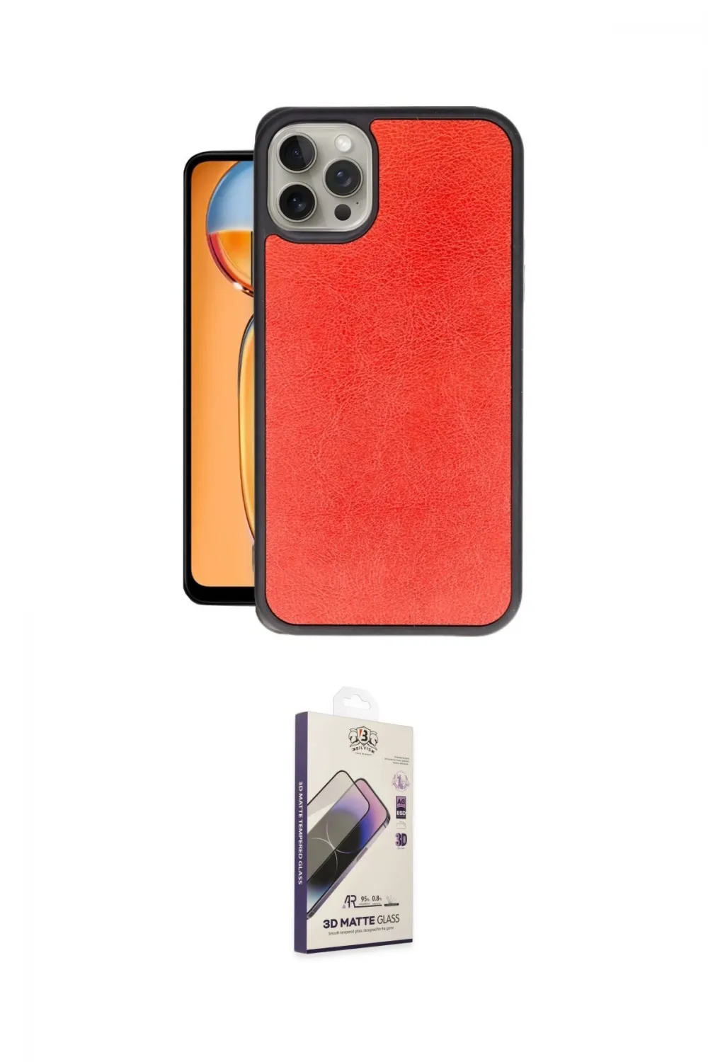 ieg™ iPhone 14 Pro Max Kılıf Kıvılcım Işık Serisi - Siyah Bilvis 3D Mat Cam Ekran Koruyucu