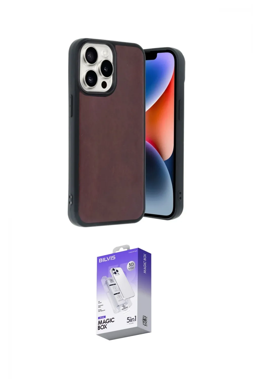 ieg™ iPhone 14 Pro Max Kılıf Kıvılcım Işık Serisi - Siyah Bilvis 5in1 3D Magic Cam Ekran Koruyucu