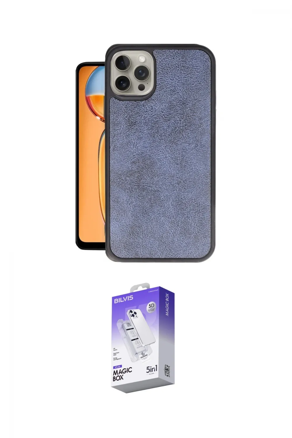 ieg™ iPhone 14 Pro Max Kılıf Kıvılcım Işık Serisi - Siyah Bilvis 5in1 3D Magic Cam Ekran Koruyucu