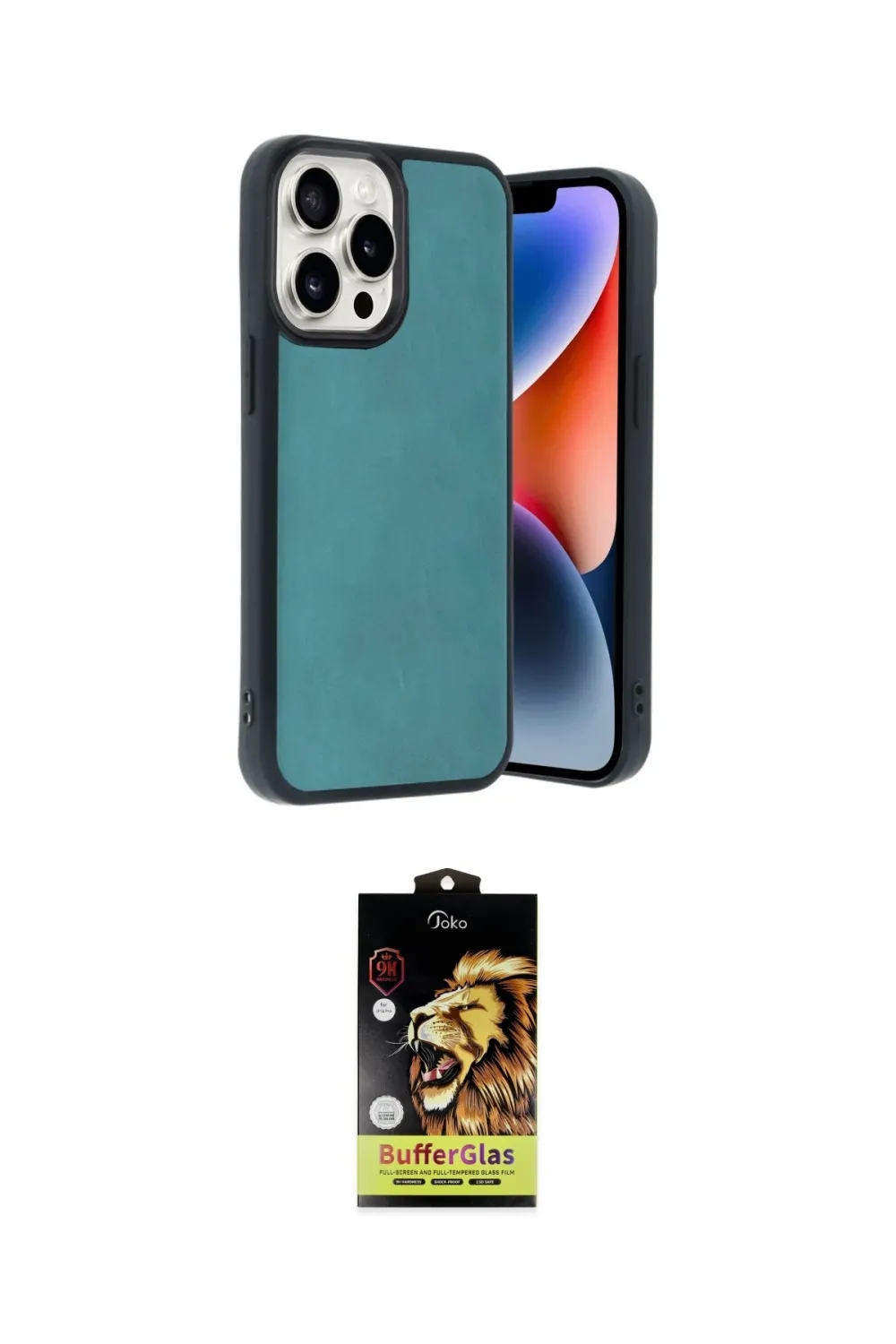 ieg™ iPhone 14 Pro Max Kılıf Kıvılcım Işık Serisi - Siyah Buffer Cam Ekran Koruyucu