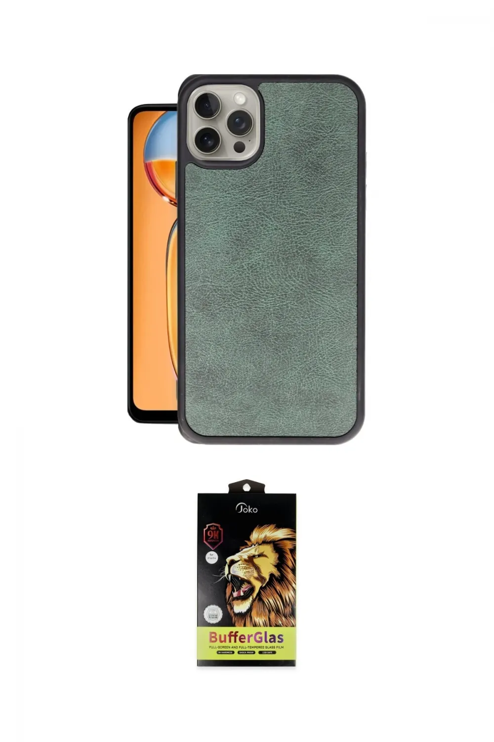 ieg™ iPhone 14 Pro Max Kılıf Kıvılcım Işık Serisi - Siyah Buffer Cam Ekran Koruyucu