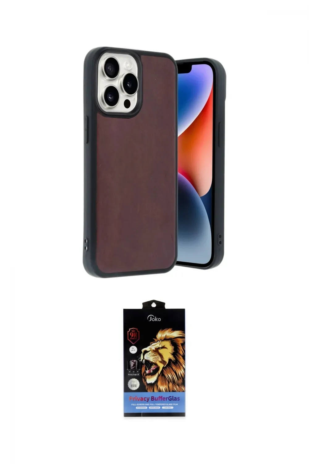 ieg™ iPhone 14 Pro Max Kılıf Kıvılcım Işık Serisi - Siyah Buffer Hayalet Cam Ekran Koruyucu