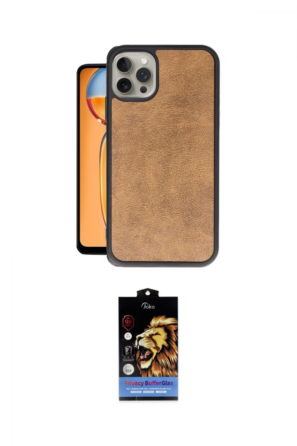 ieg™ iPhone 14 Pro Max Kılıf Kıvılcım Işık Serisi - Siyah Buffer Hayalet Cam Ekran Koruyucu