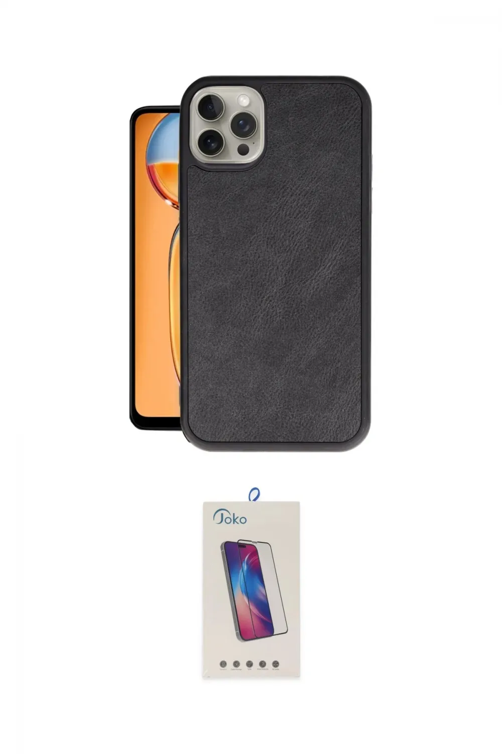 ieg™ iPhone 14 Pro Max Kılıf Kıvılcım Işık Serisi - Siyah Joko 5D Cam