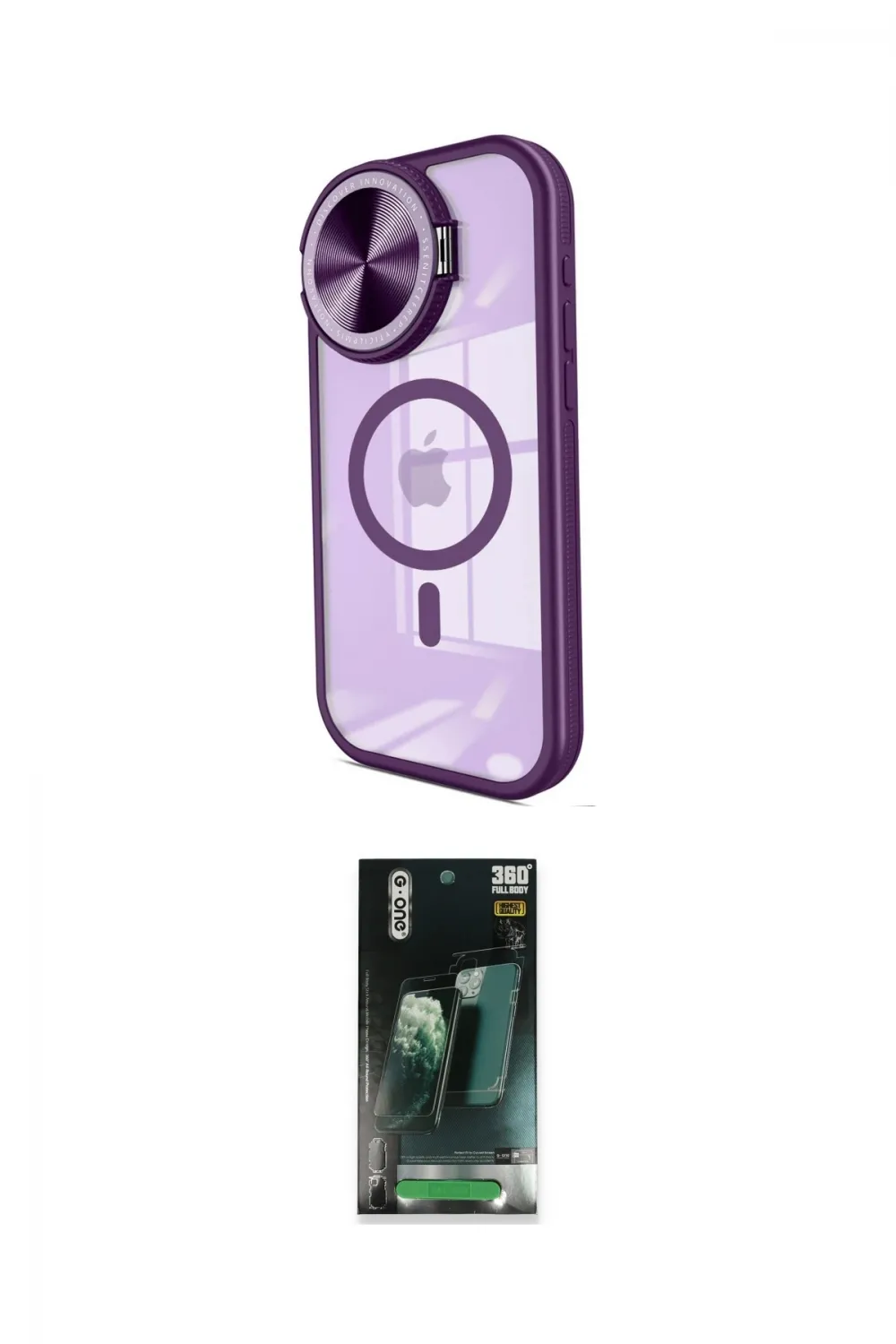 ieg™ iPhone 14 Pro Max Kılıf Kıvılcım Modern Koleksiyonu - Şeffaf 360 Full Body Arka Koruyucu