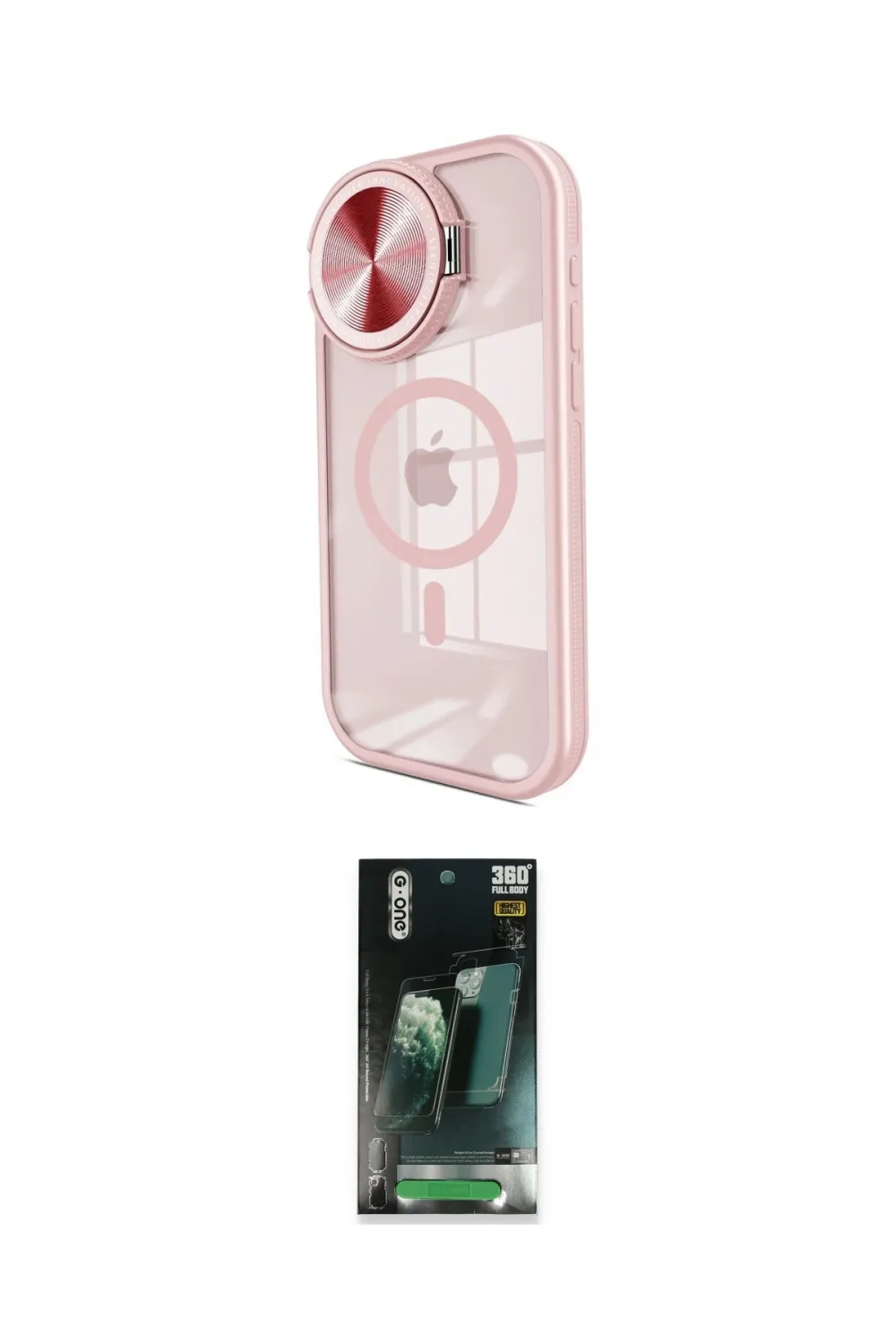 ieg™ iPhone 14 Pro Max Kılıf Kıvılcım Modern Koleksiyonu - Şeffaf 360 Full Body Arka Koruyucu