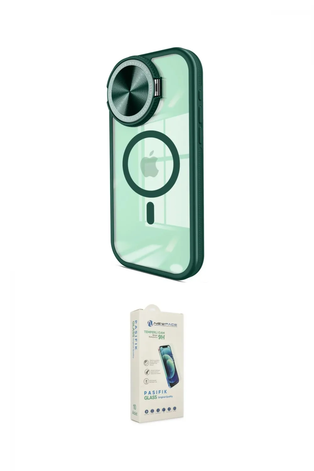 ieg™ iPhone 14 Pro Max Kılıf Kıvılcım Modern Koleksiyonu - Şeffaf Pasifik Cam Ekran Koruyucu