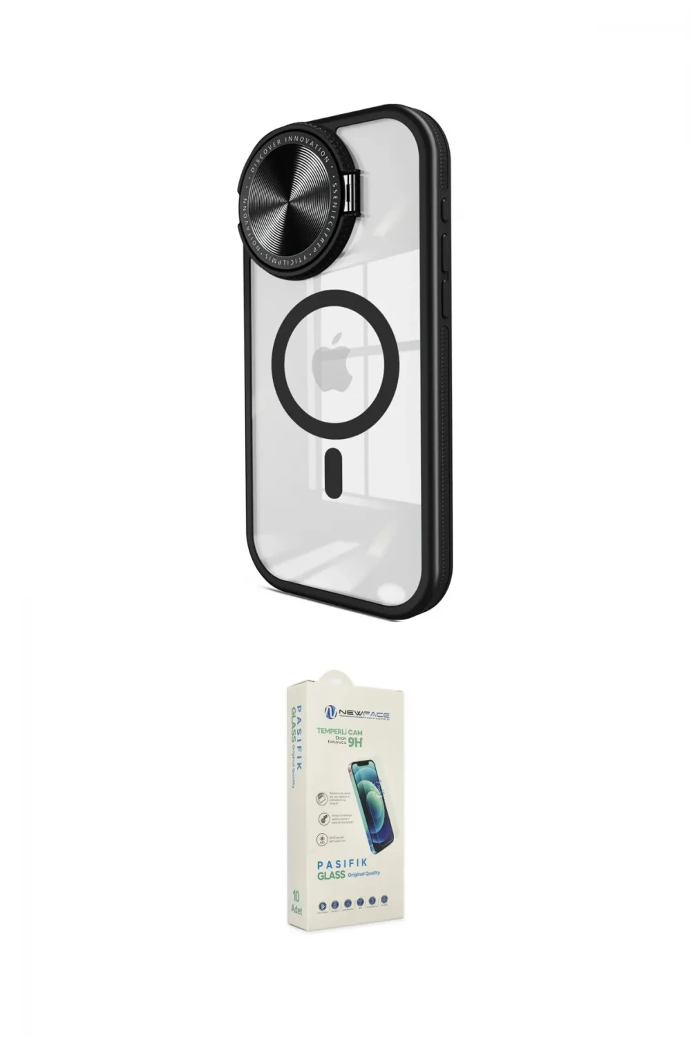 ieg™ iPhone 14 Pro Max Kılıf Kıvılcım Modern Koleksiyonu - Şeffaf Pasifik Cam Ekran Koruyucu