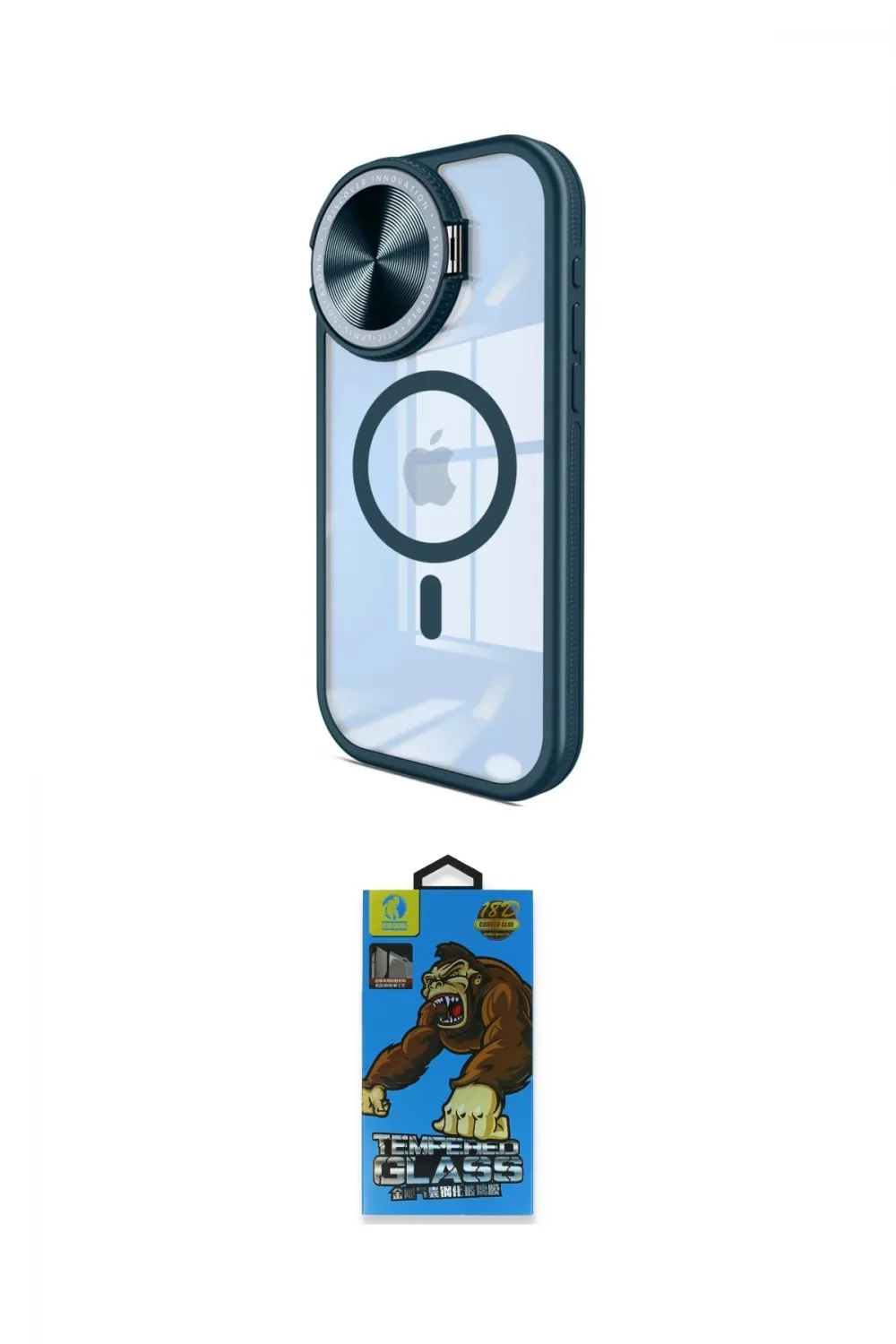 ieg™ iPhone 14 Pro Max Kılıf Kıvılcım Modern Koleksiyonu - Siyah 18D Cam Ekran Koruyucu