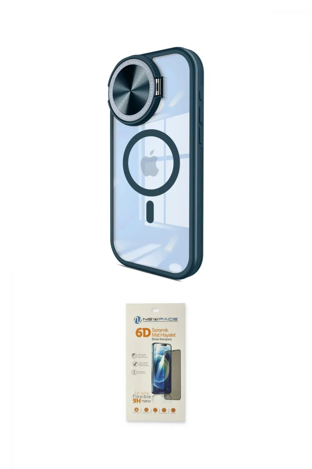 ieg™ iPhone 14 Pro Max Kılıf Kıvılcım Modern Koleksiyonu - Siyah 6D Mat Seramik Hayalet Nano Ekran Koruyucu
