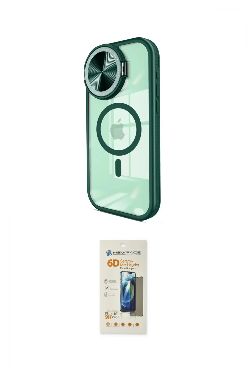 ieg™ iPhone 14 Pro Max Kılıf Kıvılcım Modern Koleksiyonu - Siyah 6D Mat Seramik Hayalet Nano Ekran Koruyucu