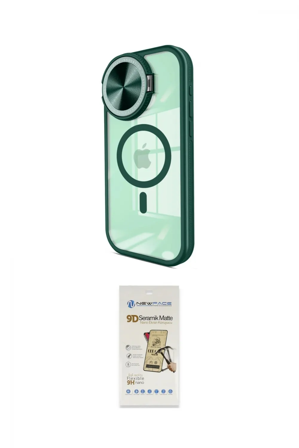 ieg™ iPhone 14 Pro Max Kılıf Kıvılcım Modern Koleksiyonu - Siyah Mat Seramik Nano Ekran Koruyucu