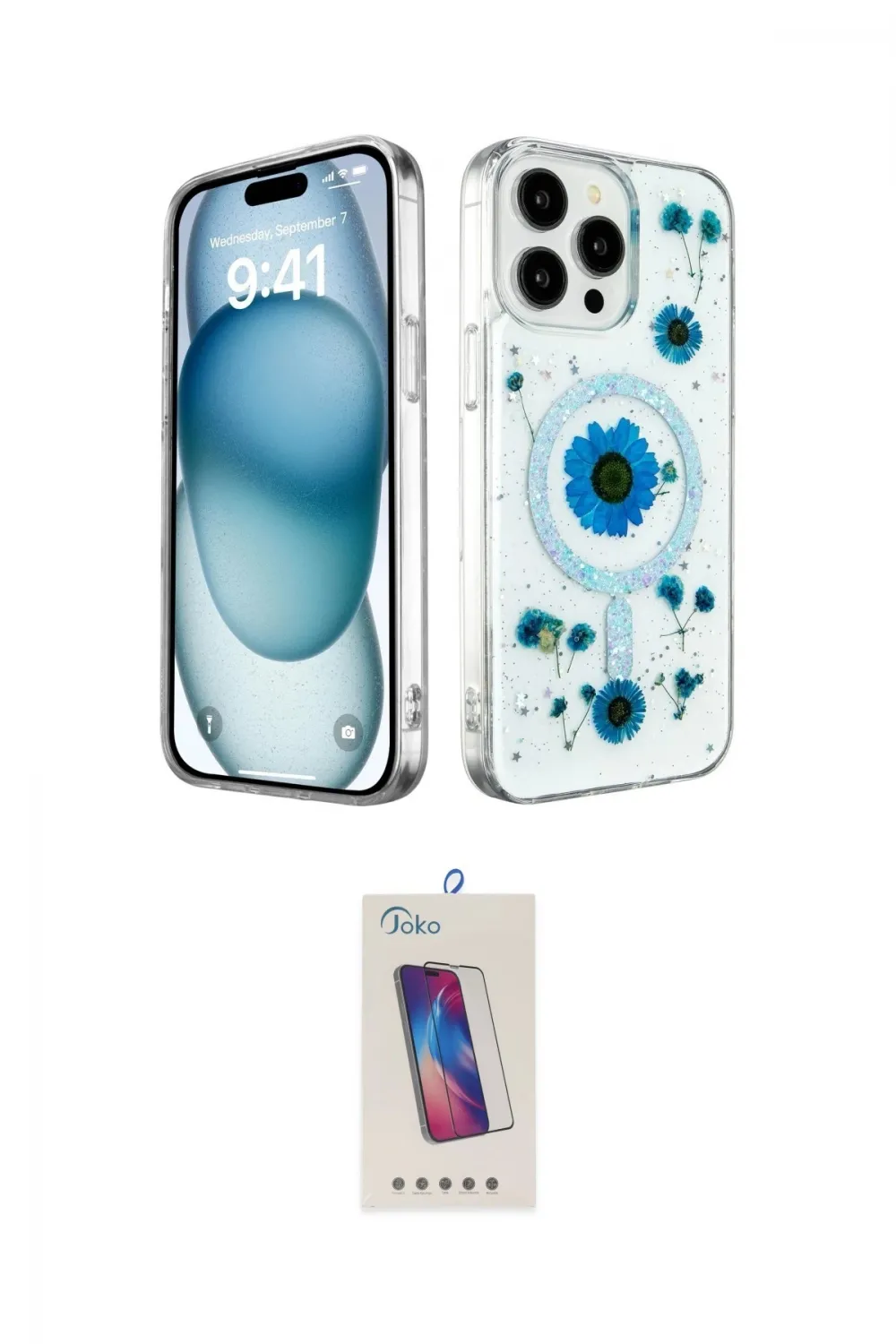 ieg™ iPhone 14 Pro Max Kılıf Kozmos Doku - Siyah Joko 5D Cam