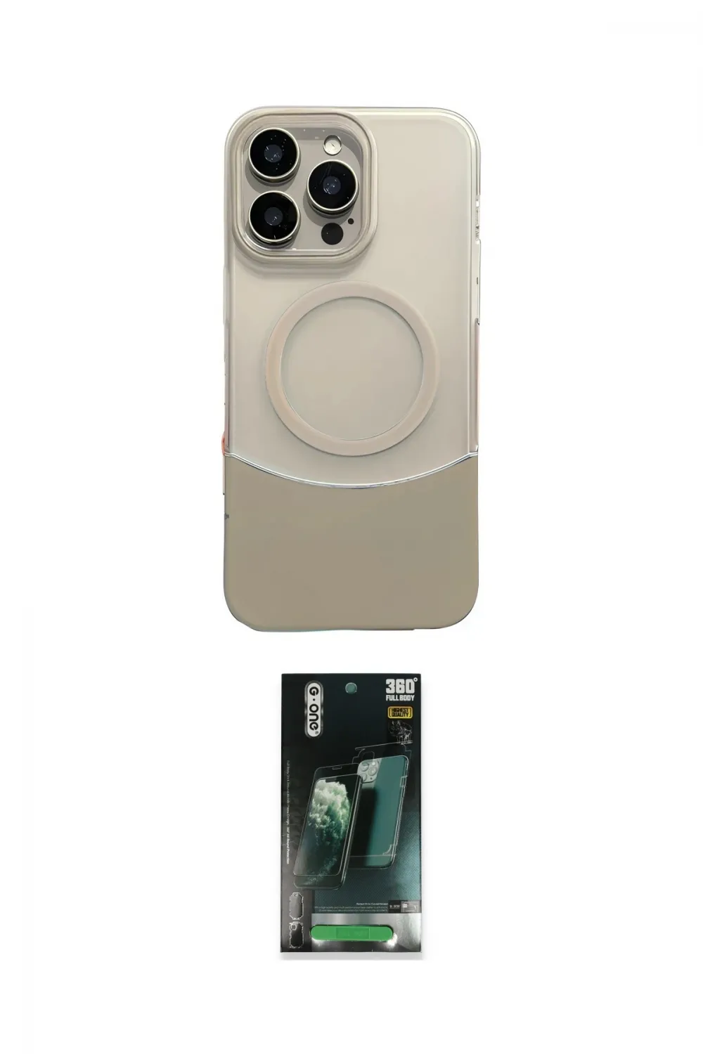 ieg™ iPhone 14 Pro Max Kılıf Kozmos Form Özel Seri - Siyah 360 Mat Full Body Arka Koruyucu