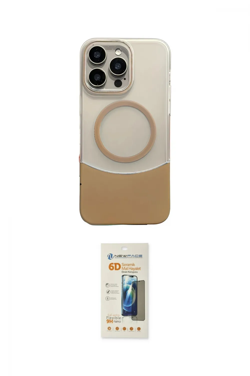 ieg™ iPhone 14 Pro Max Kılıf Kozmos Form Özel Seri - Siyah 6D Mat Seramik Hayalet Nano Ekran Koruyucu