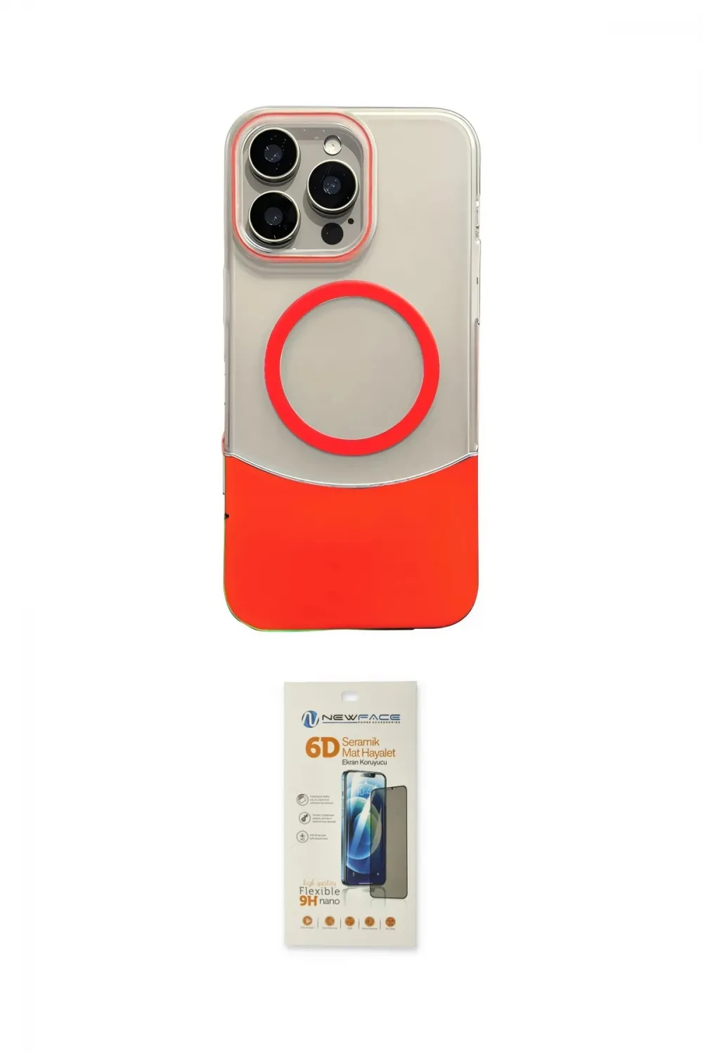 ieg™ iPhone 14 Pro Max Kılıf Kozmos Form Özel Seri - Siyah 6D Mat Seramik Hayalet Nano Ekran Koruyucu