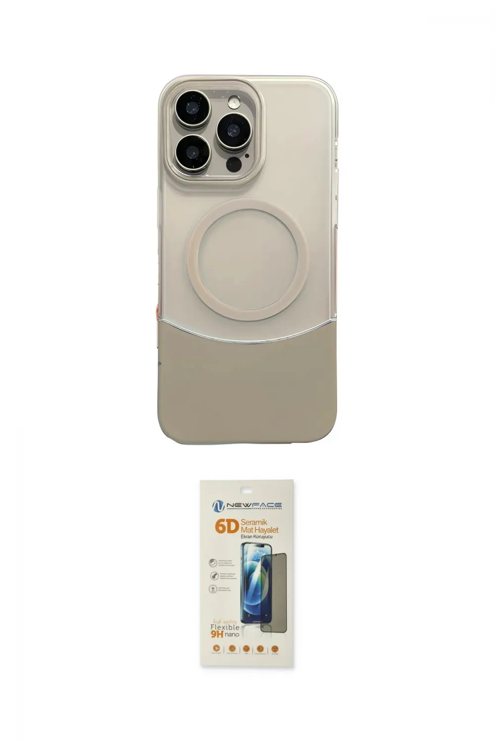 ieg™ iPhone 14 Pro Max Kılıf Kozmos Form Özel Seri - Siyah 6D Mat Seramik Hayalet Nano Ekran Koruyucu