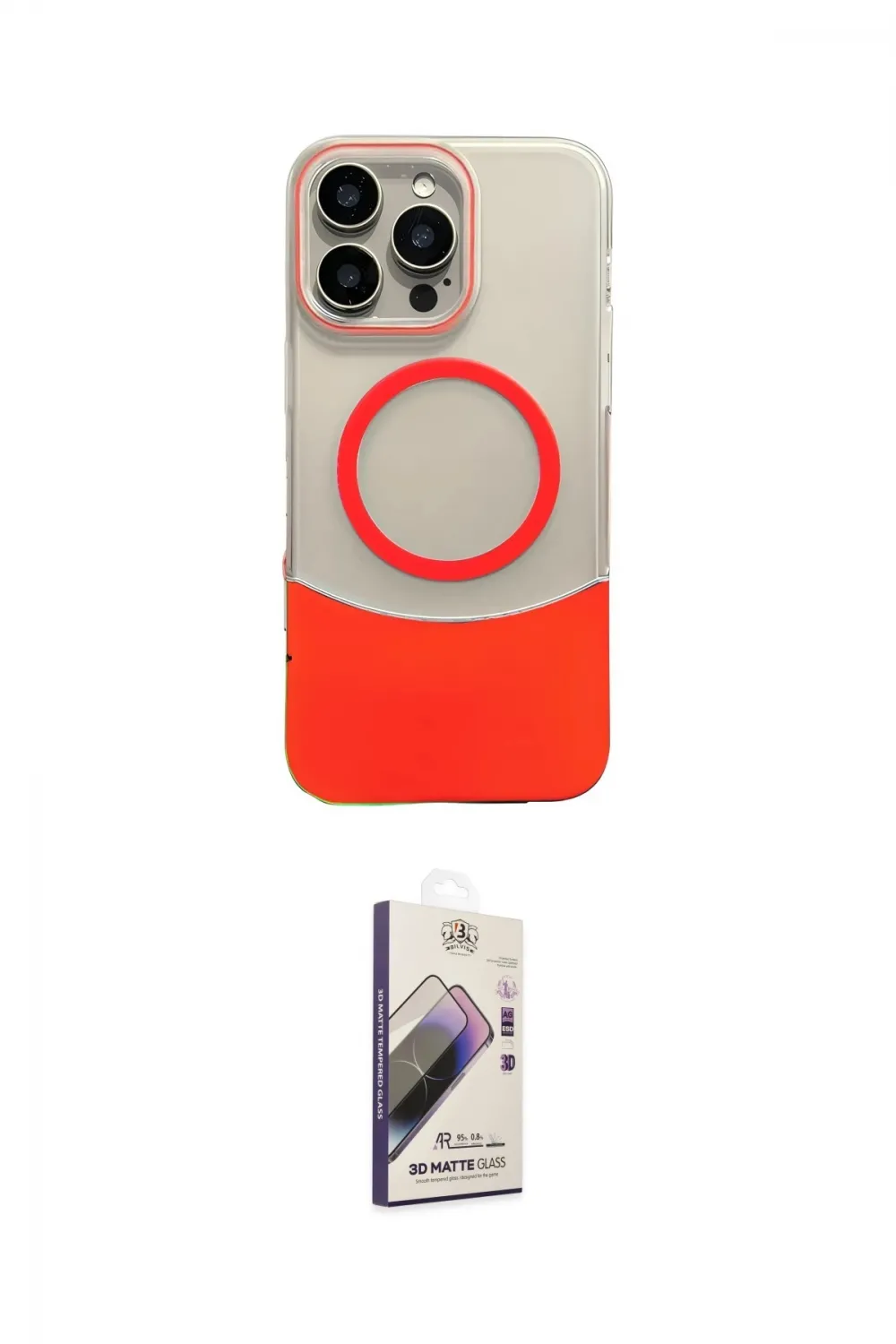 ieg™ iPhone 14 Pro Max Kılıf Kozmos Form Özel Seri - Siyah Bilvis 3D Mat Cam Ekran Koruyucu