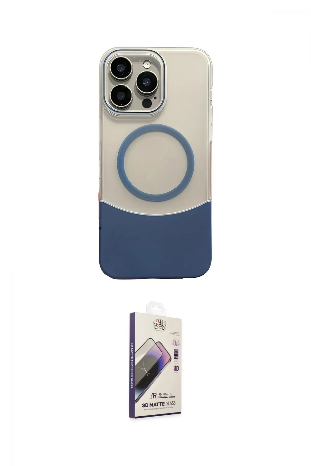 ieg™ iPhone 14 Pro Max Kılıf Kozmos Form Özel Seri - Siyah Bilvis 3D Mat Cam Ekran Koruyucu