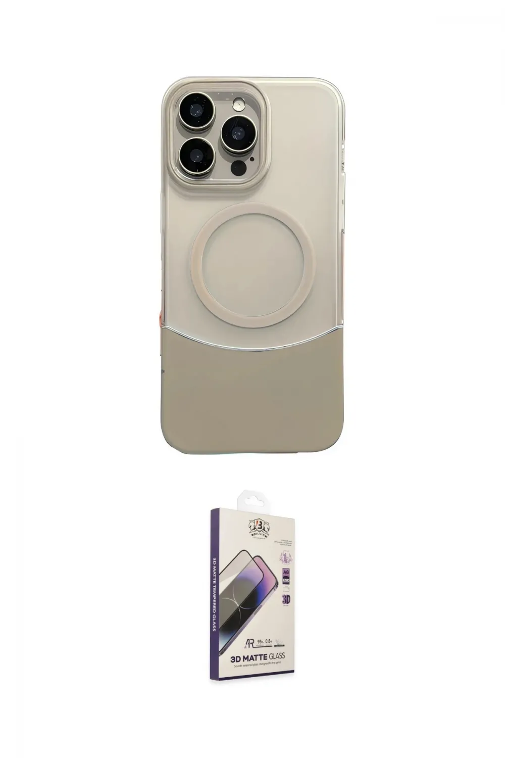 ieg™ iPhone 14 Pro Max Kılıf Kozmos Form Özel Seri - Siyah Bilvis 3D Mat Cam Ekran Koruyucu