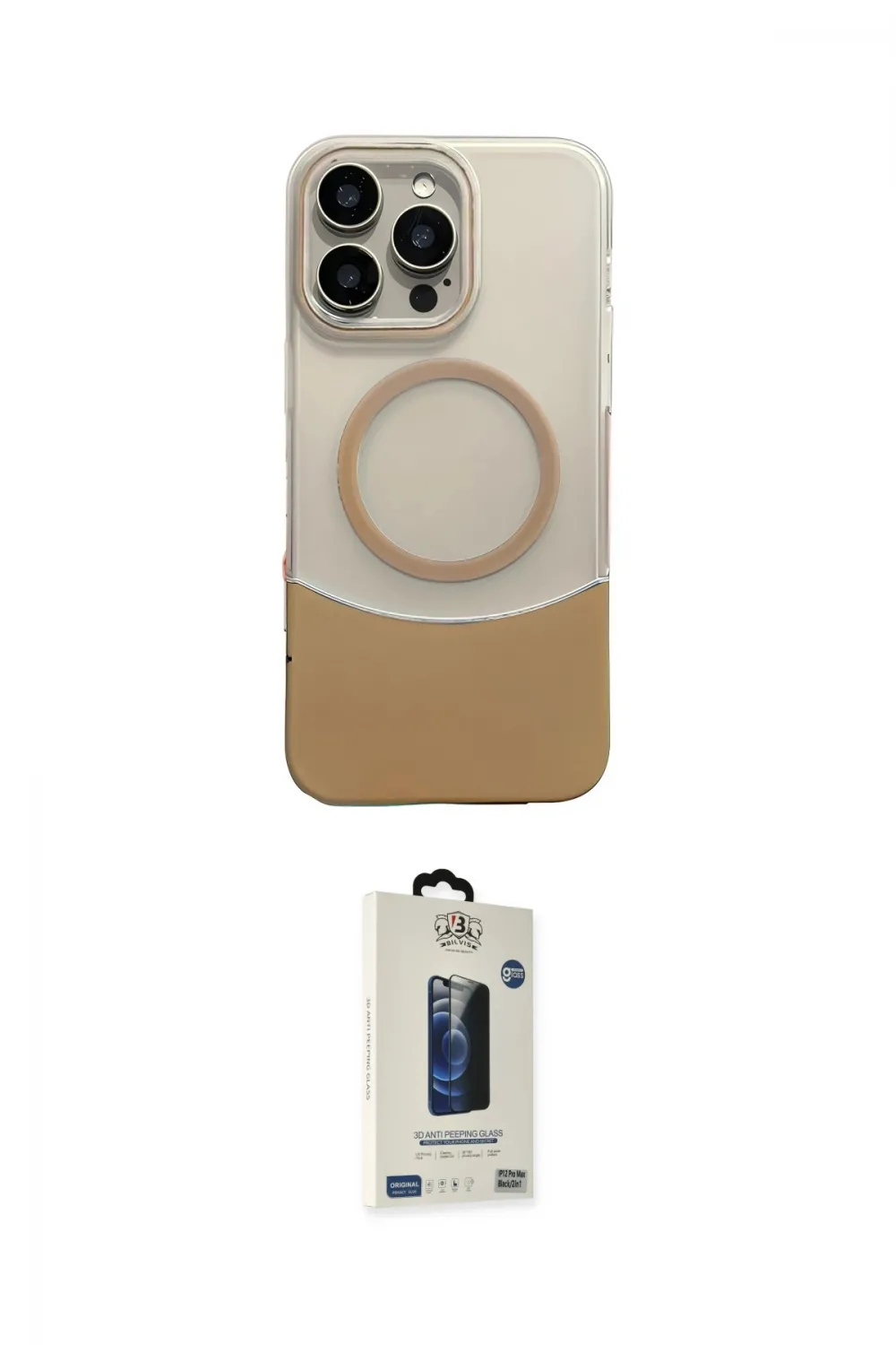 ieg™ iPhone 14 Pro Max Kılıf Kozmos Form Özel Seri - Siyah Bilvis Hayalet Cam Ekran Koruyucu