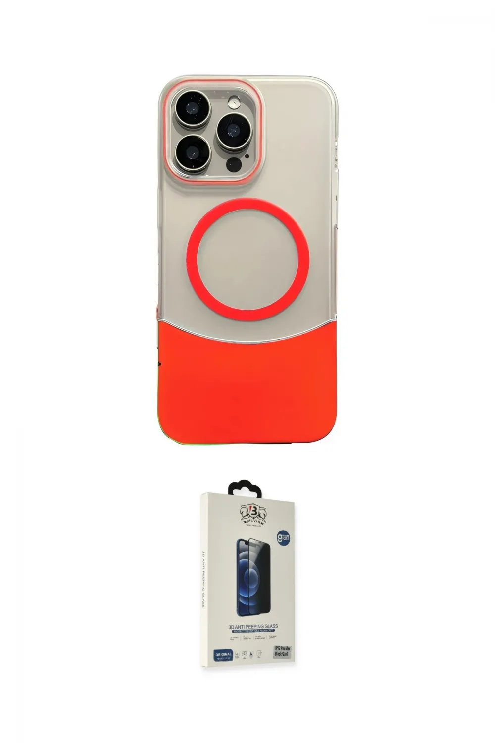 ieg™ iPhone 14 Pro Max Kılıf Kozmos Form Özel Seri - Siyah Bilvis Hayalet Cam Ekran Koruyucu