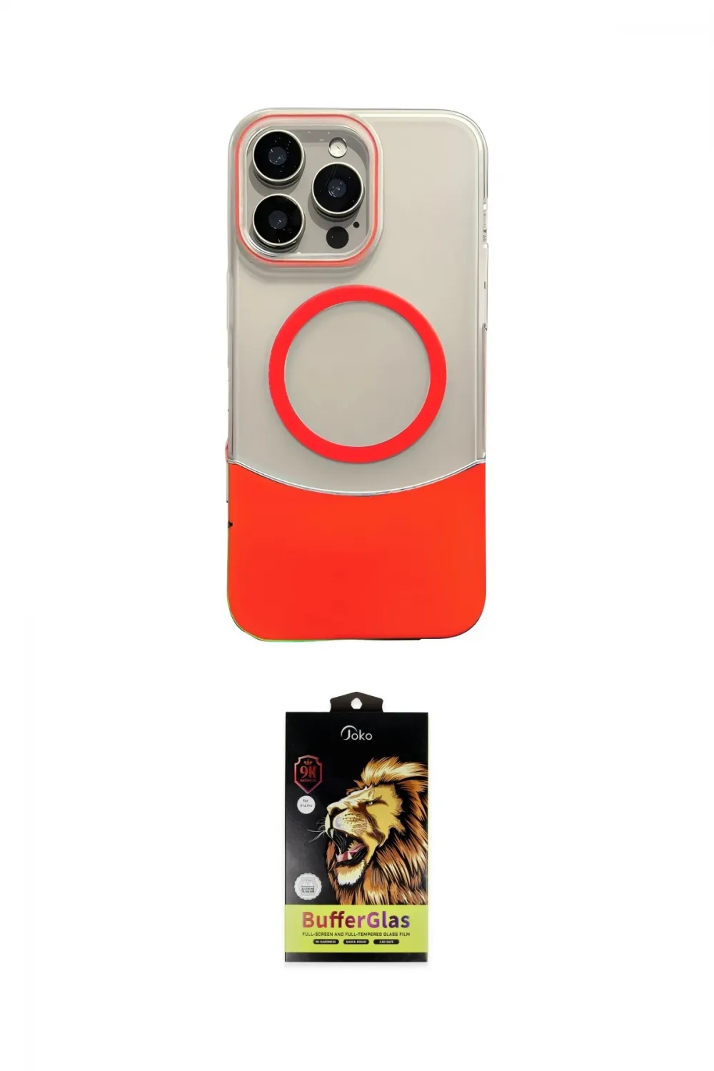 ieg™ iPhone 14 Pro Max Kılıf Kozmos Form Özel Seri - Siyah Buffer Cam Ekran Koruyucu