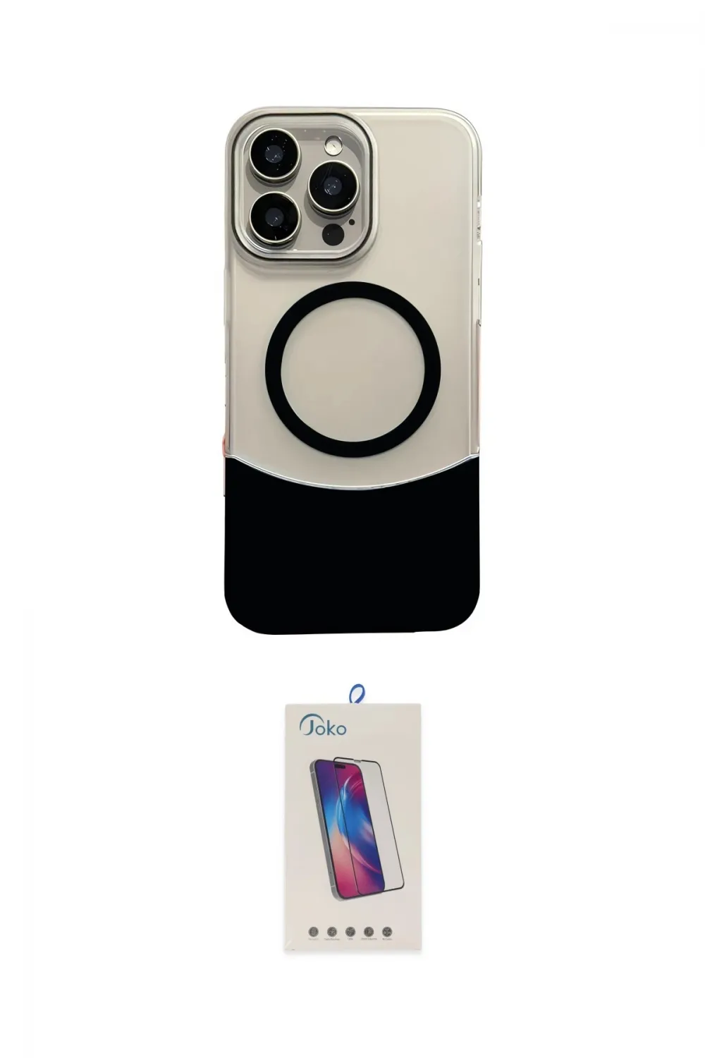 ieg™ iPhone 14 Pro Max Kılıf Kozmos Form Özel Seri - Siyah Joko 5D Cam