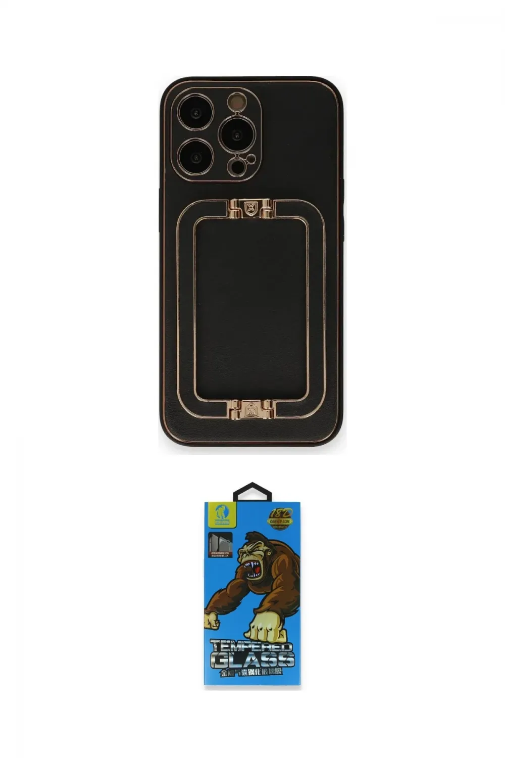 ieg™ iPhone 14 Pro Max Kılıf Kozmos Minimal Prime - Siyah 18D Cam Ekran Koruyucu