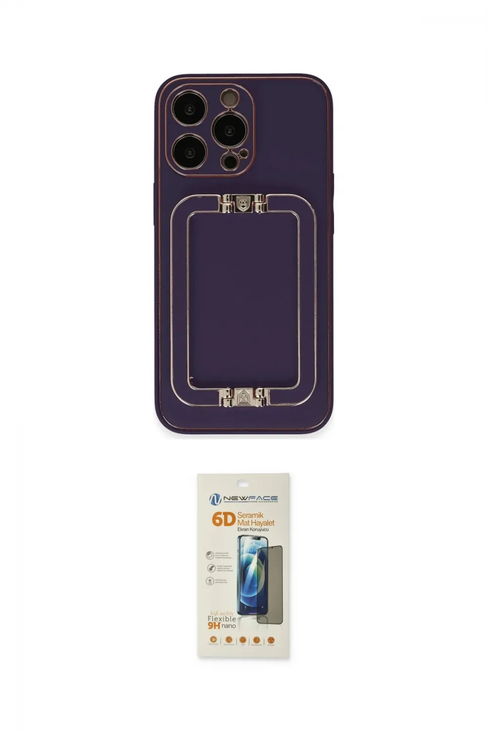 ieg™ iPhone 14 Pro Max Kılıf Kozmos Minimal Prime - Siyah 6D Mat Seramik Hayalet Nano Ekran Koruyucu
