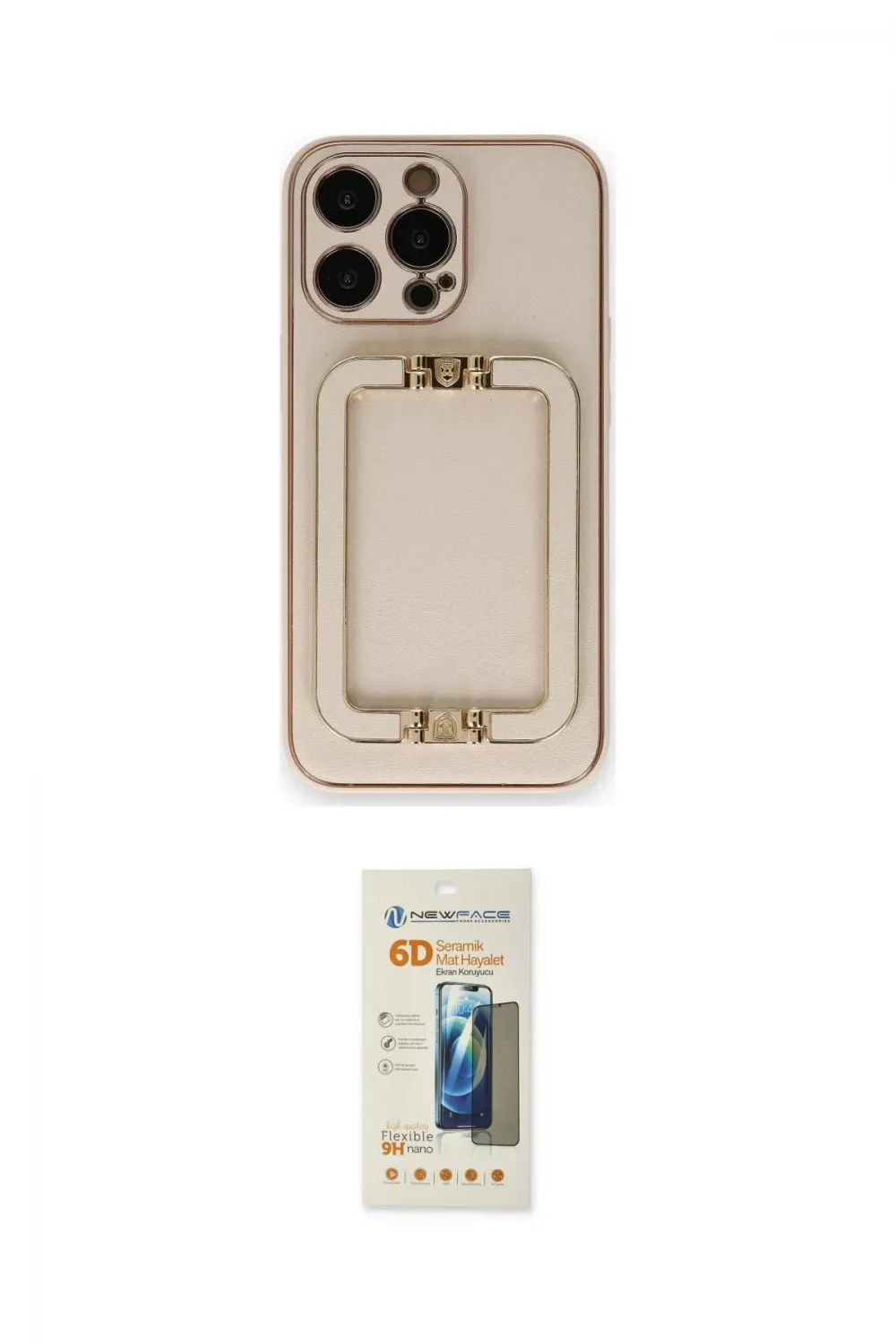 ieg™ iPhone 14 Pro Max Kılıf Kozmos Minimal Prime - Siyah 6D Mat Seramik Hayalet Nano Ekran Koruyucu