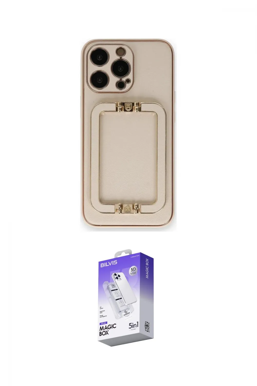 ieg™ iPhone 14 Pro Max Kılıf Kozmos Minimal Prime - Siyah Bilvis 5in1 3D Magic Cam Ekran Koruyucu