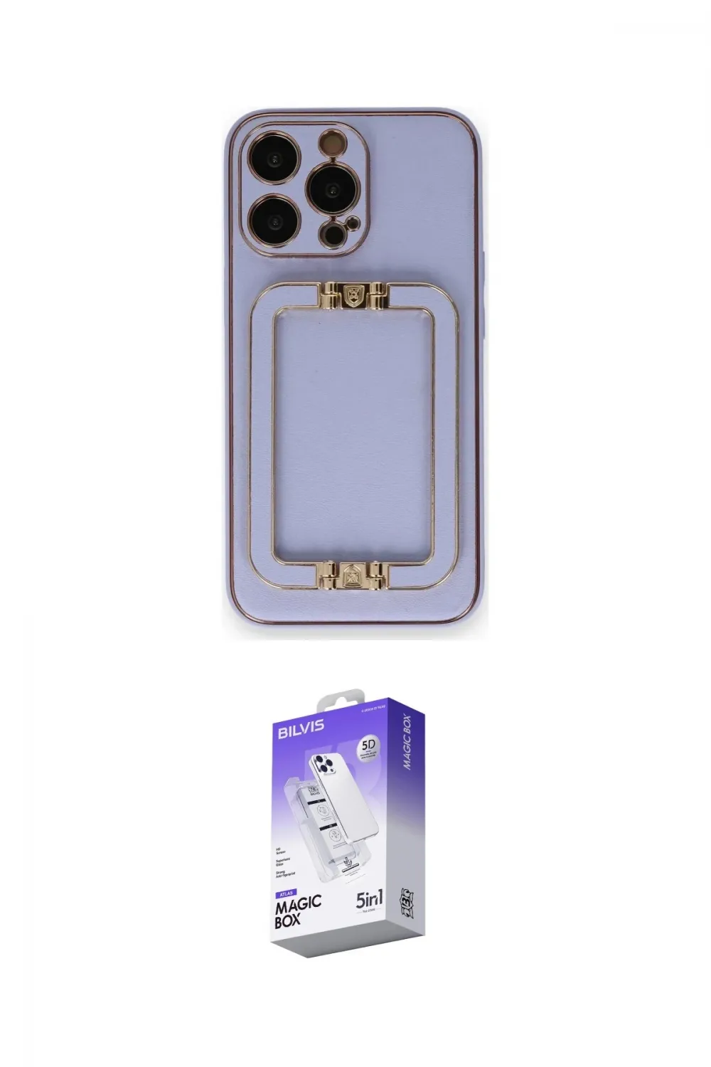ieg™ iPhone 14 Pro Max Kılıf Kozmos Minimal Prime - Siyah Bilvis 5in1 3D Magic Cam Ekran Koruyucu