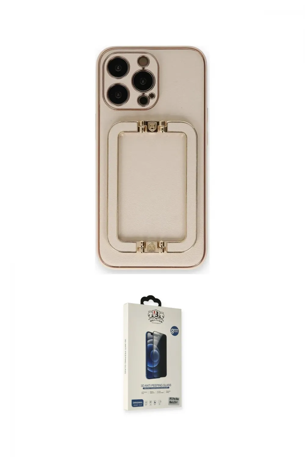 ieg™ iPhone 14 Pro Max Kılıf Kozmos Minimal Prime - Siyah Bilvis Hayalet Cam Ekran Koruyucu