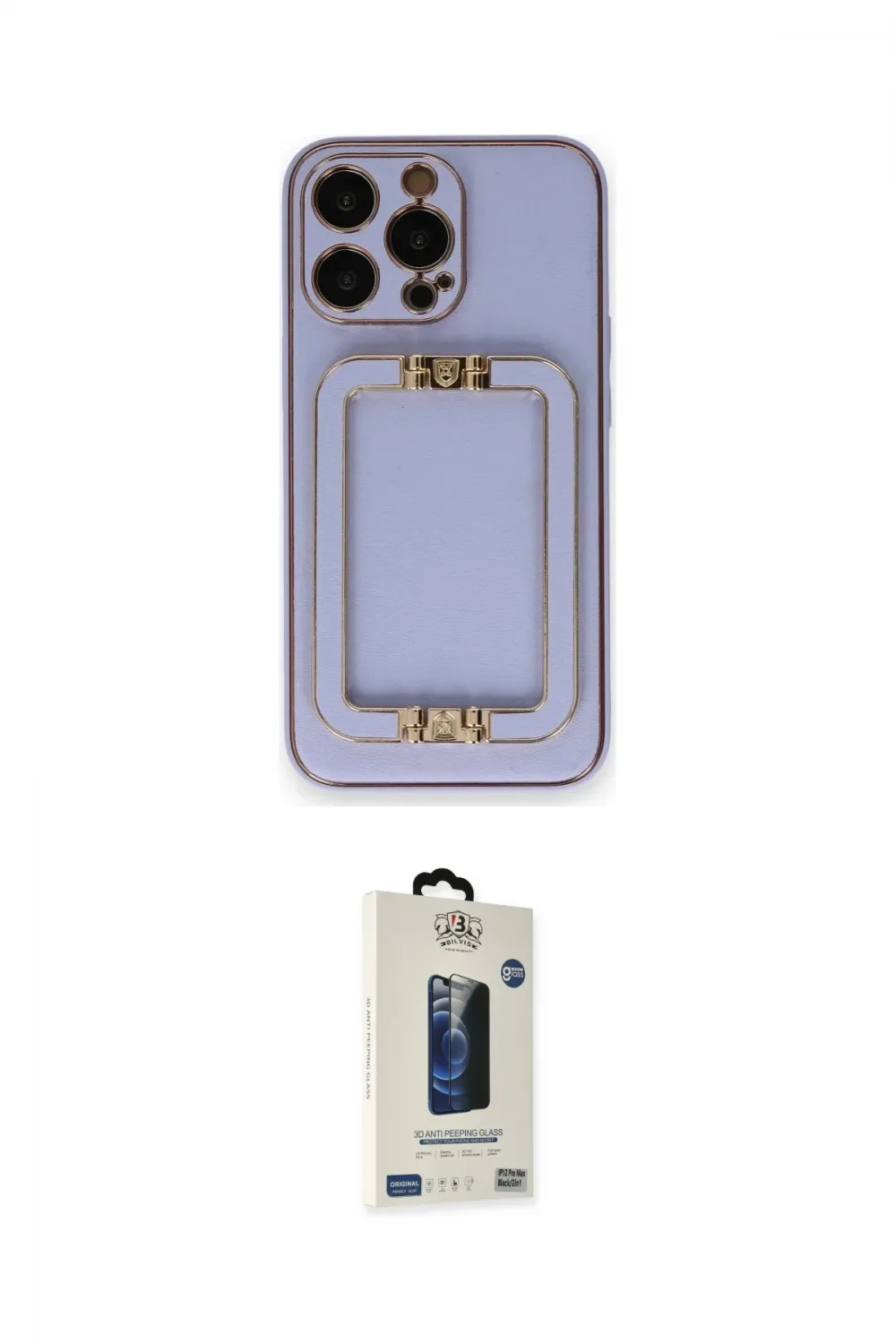 ieg™ iPhone 14 Pro Max Kılıf Kozmos Minimal Prime - Siyah Bilvis Hayalet Cam Ekran Koruyucu