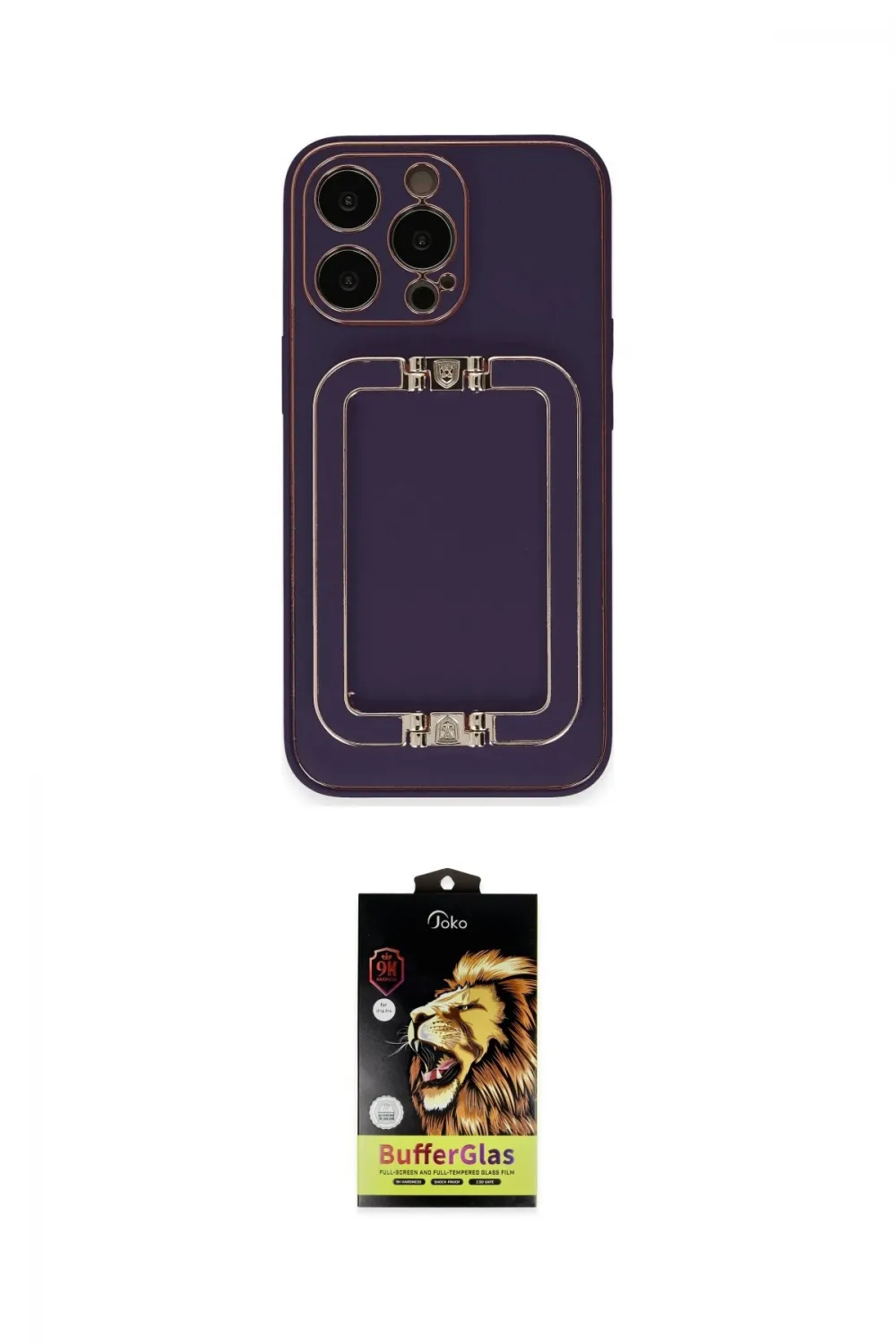 ieg™ iPhone 14 Pro Max Kılıf Kozmos Minimal Prime - Siyah Buffer Cam Ekran Koruyucu