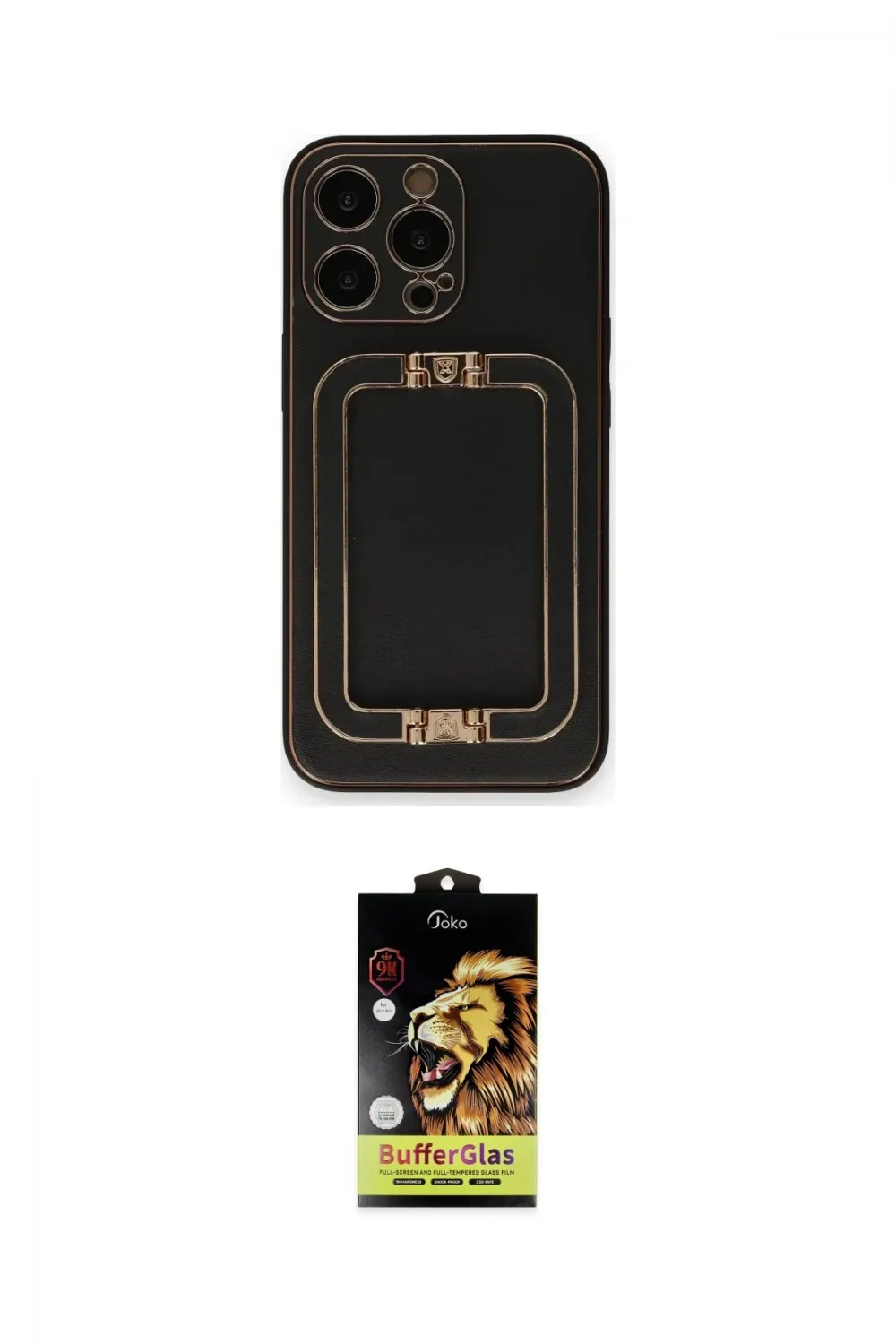 ieg™ iPhone 14 Pro Max Kılıf Kozmos Minimal Prime - Siyah Buffer Cam Ekran Koruyucu