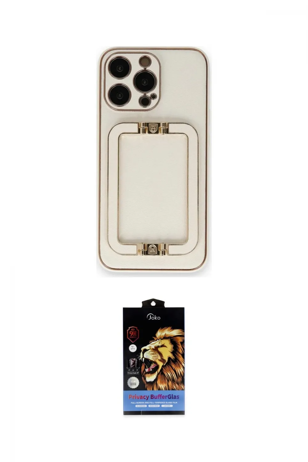 ieg™ iPhone 14 Pro Max Kılıf Kozmos Minimal Prime - Siyah Buffer Hayalet Cam Ekran Koruyucu