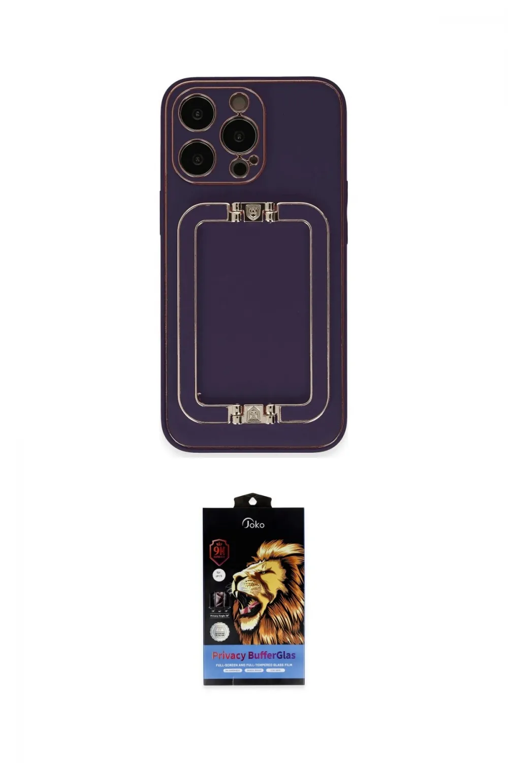 ieg™ iPhone 14 Pro Max Kılıf Kozmos Minimal Prime - Siyah Buffer Hayalet Cam Ekran Koruyucu