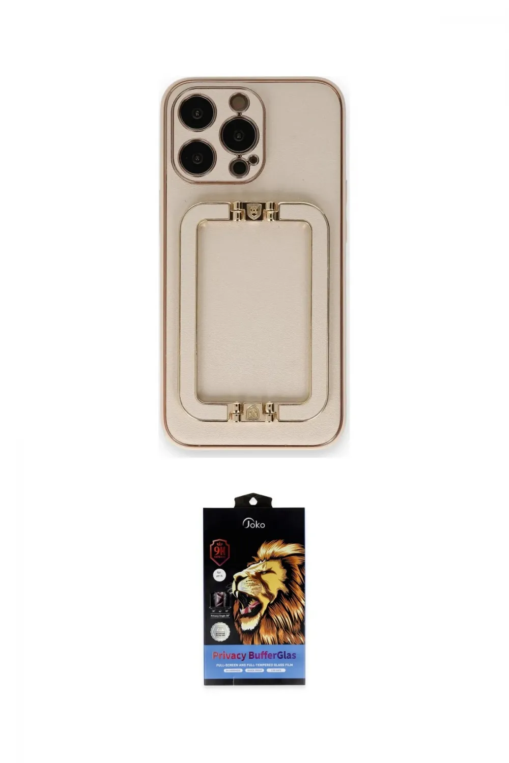 ieg™ iPhone 14 Pro Max Kılıf Kozmos Minimal Prime - Siyah Buffer Hayalet Cam Ekran Koruyucu