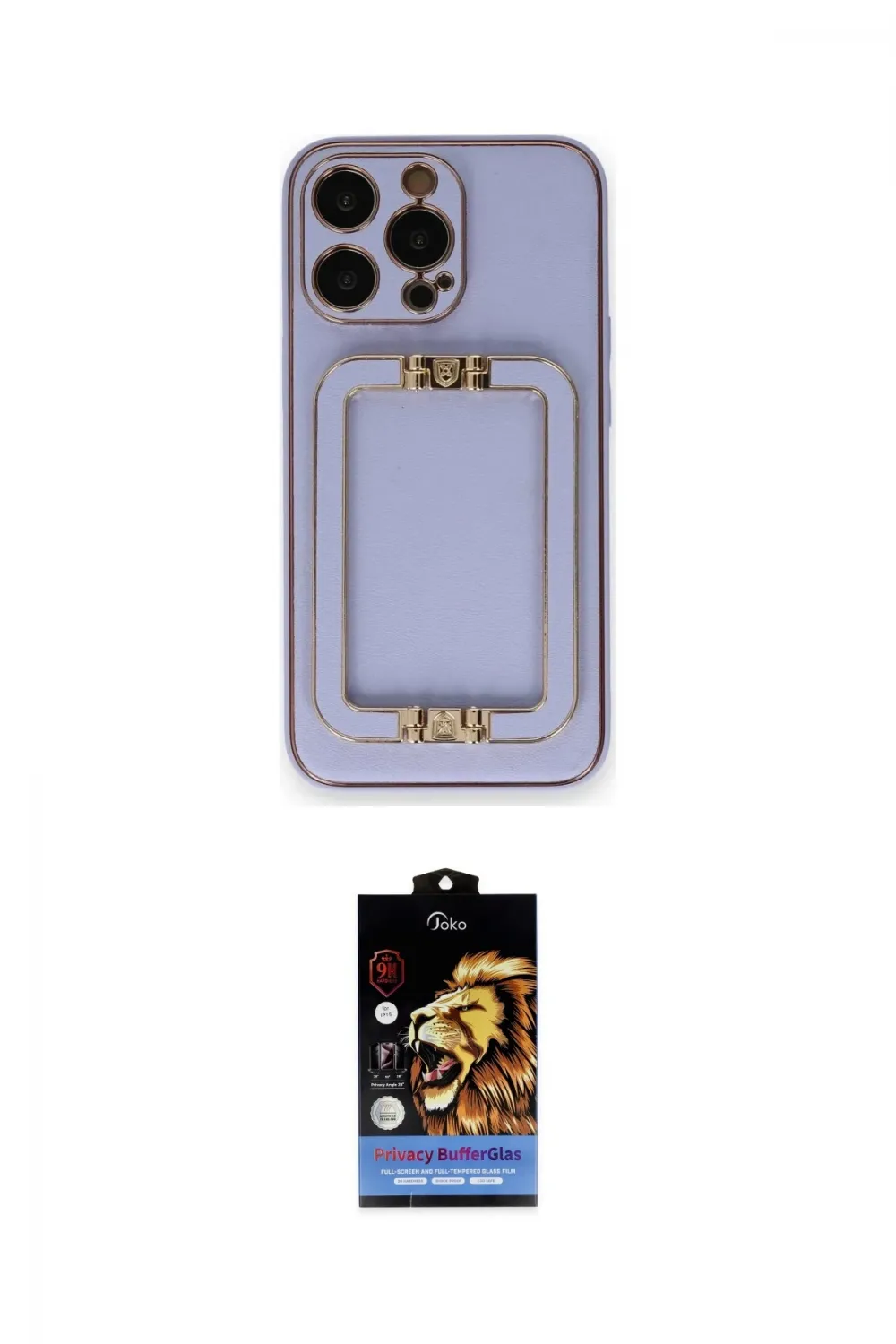 ieg™ iPhone 14 Pro Max Kılıf Kozmos Minimal Prime - Siyah Buffer Hayalet Cam Ekran Koruyucu
