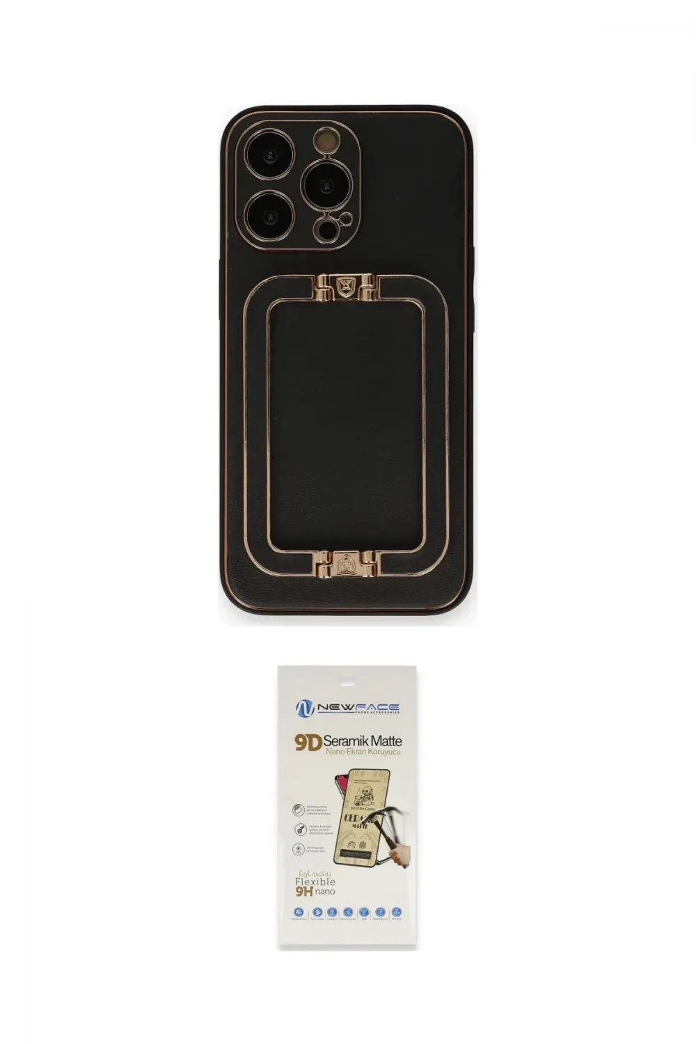 ieg™ iPhone 14 Pro Max Kılıf Kozmos Minimal Prime - Siyah Mat Seramik Nano Ekran Koruyucu