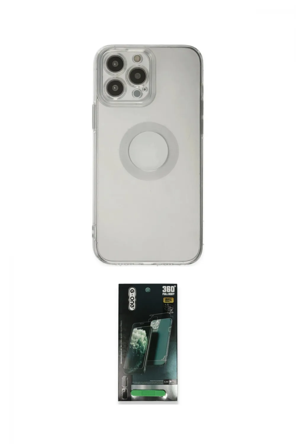 ieg™ iPhone 14 Pro Max Kılıf Kutup Klasik - Şeffaf 360 Full Body Arka Koruyucu